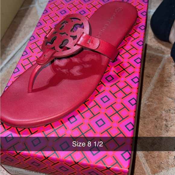 Tory Burch Red Leather Sandals - Picture 5 of 5